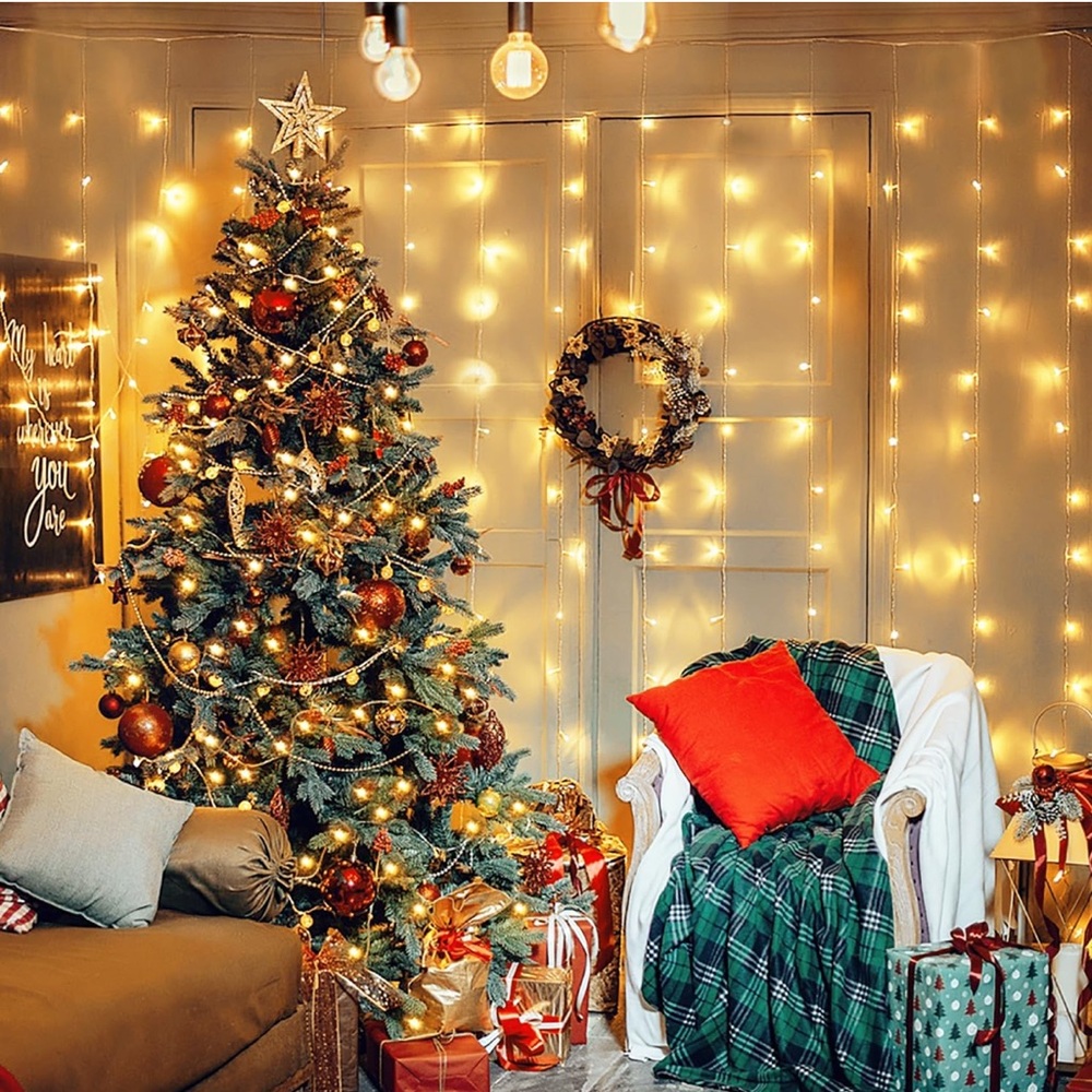 ❤️ Waterproof LED Curtain Twinkle Fairy Lights with Remote Control New i…